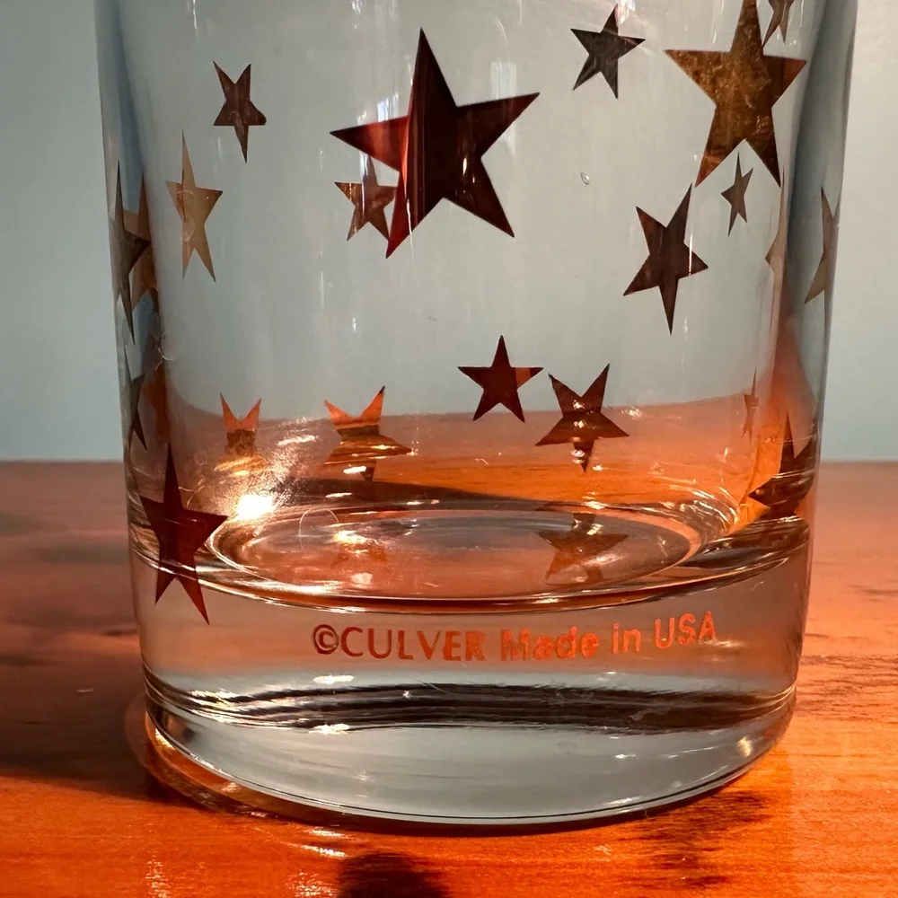 Vintage Culver 22K Stars Tom Collins Highball Glass - Tequila Sunrise Paloma LIT